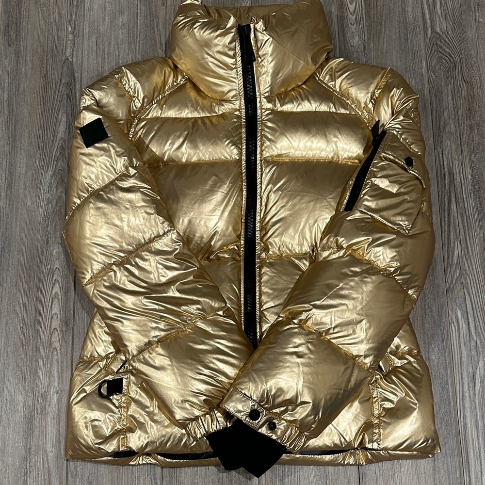 SAM. Metallic Gold Puffer Jacket